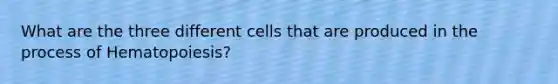 What are the three different cells that are produced in the process of Hematopoiesis?