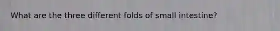 What are the three different folds of small intestine?