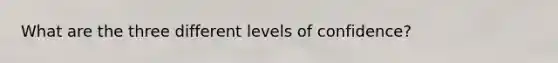 What are the three different levels of confidence?