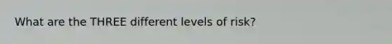 What are the THREE different levels of risk?