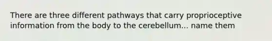 There are three different pathways that carry proprioceptive information from the body to the cerebellum... name them