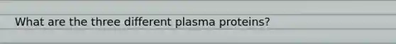 What are the three different plasma proteins?