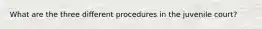 What are the three different procedures in the juvenile court?