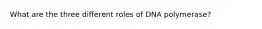 What are the three different roles of DNA polymerase?