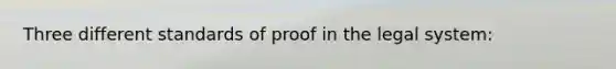 Three different standards of proof in the legal system: