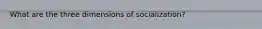 What are the three dimensions of socialization?