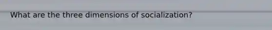 What are the three dimensions of socialization?