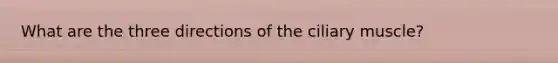 What are the three directions of the ciliary muscle?