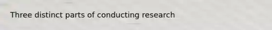 Three distinct parts of conducting research