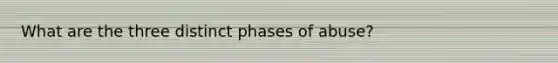 What are the three distinct phases of abuse?