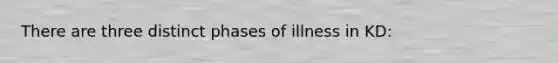 There are three distinct phases of illness in KD: