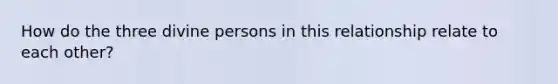 How do the three divine persons in this relationship relate to each other?
