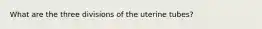 What are the three divisions of the uterine tubes?