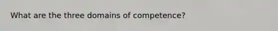 What are the three domains of competence?