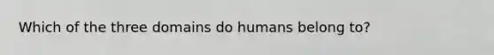 Which of the three domains do humans belong to?