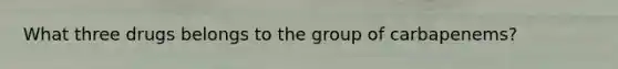 What three drugs belongs to the group of carbapenems?