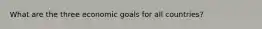 What are the three economic goals for all countries?