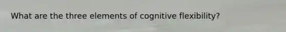 What are the three elements of cognitive flexibility?