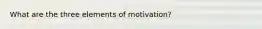 What are the three elements of motivation?