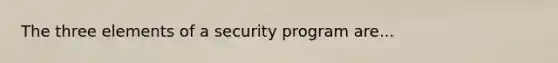 The three elements of a security program are...