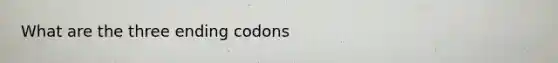 What are the three ending codons