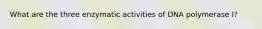 What are the three enzymatic activities of DNA polymerase I?