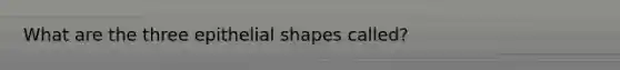 What are the three epithelial shapes called?