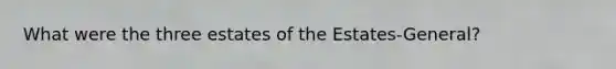 What were the three estates of the Estates-General?