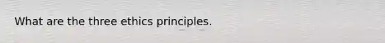 What are the three ethics principles.