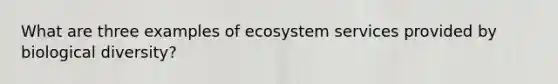 What are three examples of ecosystem services provided by biological diversity?