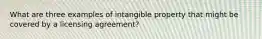 What are three examples of intangible property that might be covered by a licensing agreement?