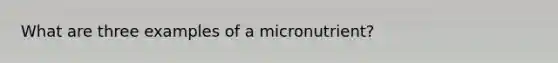 What are three examples of a micronutrient?