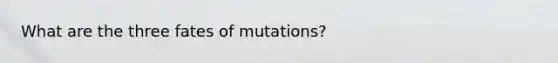 What are the three fates of mutations?