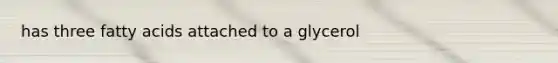 has three fatty acids attached to a glycerol