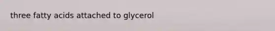 three fatty acids attached to glycerol