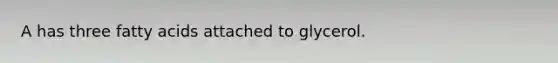 A has three fatty acids attached to glycerol.