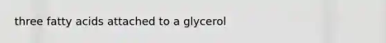 three fatty acids attached to a glycerol