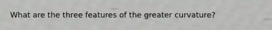 What are the three features of the greater curvature?