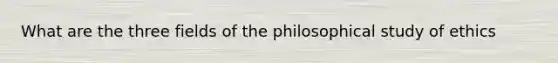 What are the three fields of the philosophical study of ethics