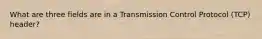 What are three fields are in a Transmission Control Protocol (TCP) header?