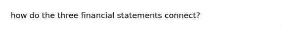 how do the three financial statements connect?