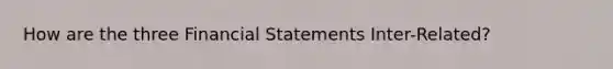 How are the three Financial Statements Inter-Related?