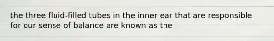 the three fluid-filled tubes in the inner ear that are responsible for our sense of balance are known as the