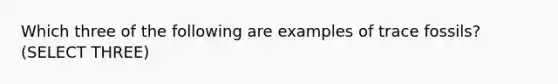 Which three of the following are examples of trace fossils? (SELECT THREE)