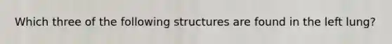 Which three of the following structures are found in the left lung?