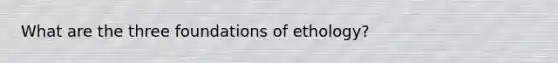 What are the three foundations of ethology?