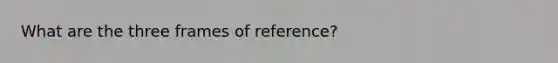 What are the three frames of reference?