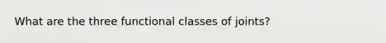 What are the three functional classes of joints?