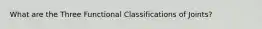 What are the Three Functional Classifications of Joints?