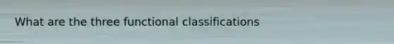 What are the three functional classifications